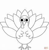 Coloring Turkey Pages Cartoon Printable Drawing sketch template