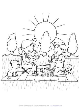 picnic coloring pages coloring pages