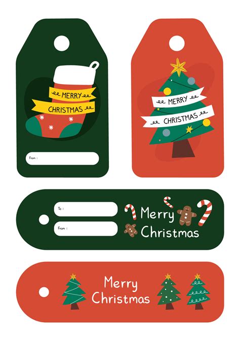printable christmas tags  labels     printablee