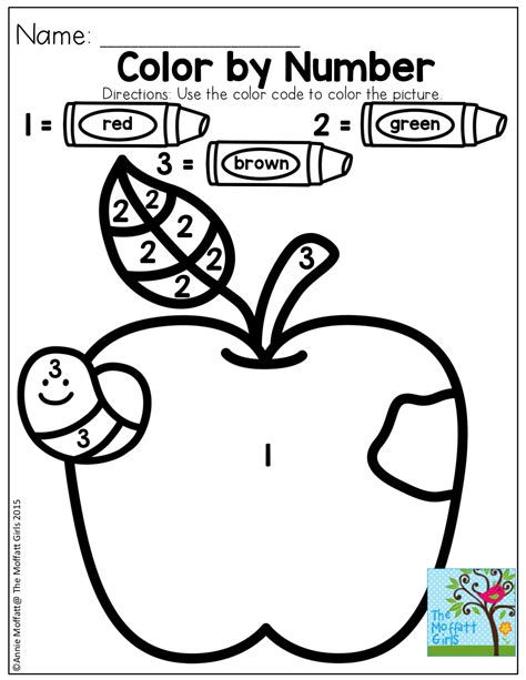 color  number numbers preschool apple preschool fall kindergarten