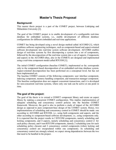 masters thesis proposal background