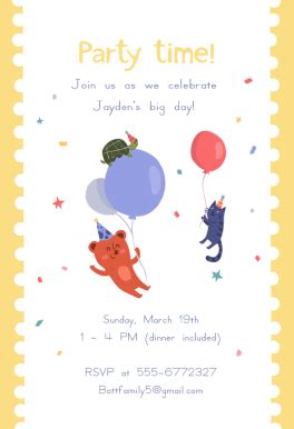 party    air printable party invitation template  party