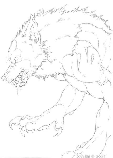werewolf lineart  xaven  deviantart