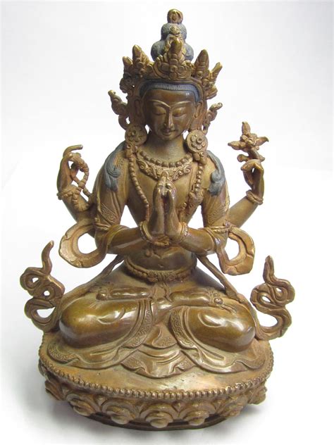 Tara Hindu Deity Statue Bronze 6 Tall Sealed Underneath