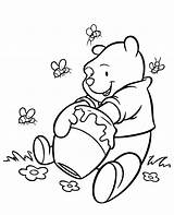 Pooh Winnie Honey Coloring Pages Bees Eats Colouring Pot Colour Topcoloringpages sketch template