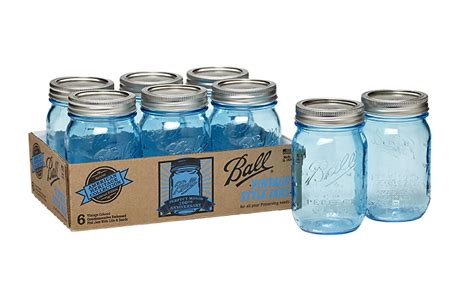 pack  limited edition vintage inspired blue mason jars