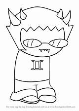 Homestuck Sollux Captor Drawing Draw Step sketch template