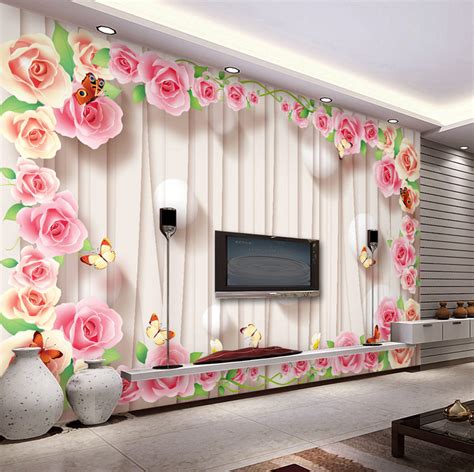 Romantic Rose Wallpaper Personalized Custom 3d Wall Murals