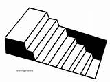 Ausmalbilder Treppe Geometrische Formen Dreidimensional sketch template