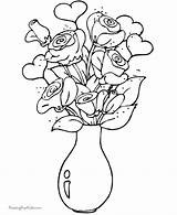 Bojanke Bouquet Djecu Valentinovo Printanje Roses Azcoloring Coloringhome sketch template
