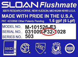 sloan flushmate  system identifier reference flushmaterepairpartscom