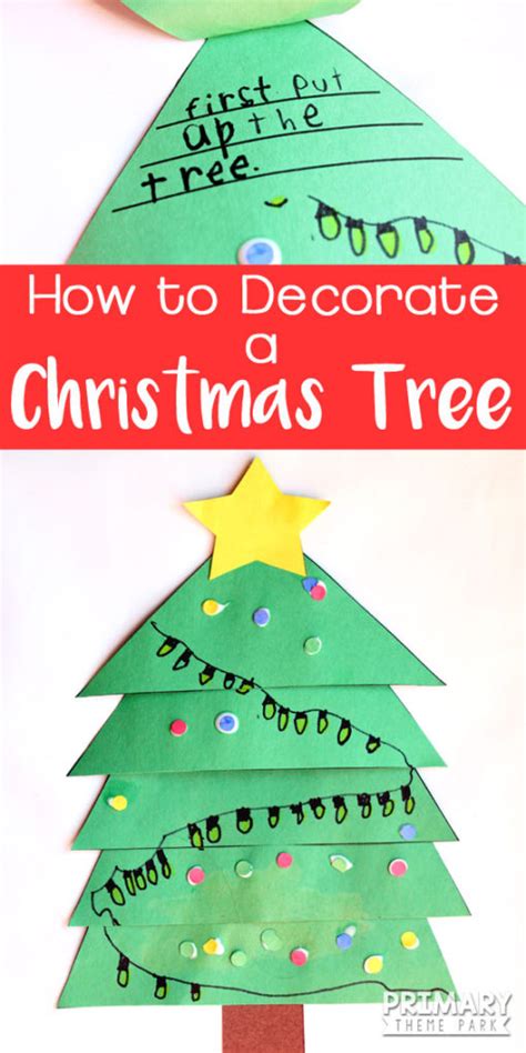 decorate  christmas tree writing activity primary theme park