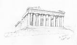 Acropolis Athens Coloring Sketch Pages Template sketch template