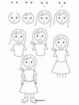 Draw Girl Drawing Step Easy Simple Girls Drawings Learn Dessin Kids People Cartoon Un Fille Printable Instructions Apprendre Beginners Enfant sketch template