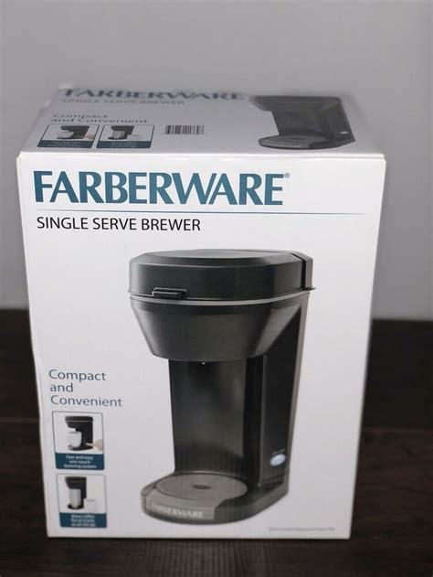 box farberware single serve brewer  cups black coffee maker model  farberware