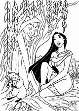 Coloriage Pocahontas Foret sketch template