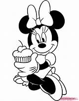 Minnie Cupcake Mouse Coloring Pages Holding Drink Disneyclips Cake Food Drinking Funstuff sketch template