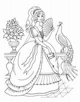 Princess Coloring Beautiful Pages Color Colouring Printable Princesses Sheet Disney Peacock sketch template