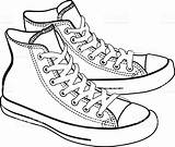 Cartoon Sneakers Converse Vector Shoes Drawing Isolated Lineart Getdrawings sketch template