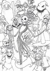 Nightmare Before Christmas Coloring Pages Characters Popular sketch template
