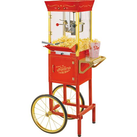 vintage popcorn cart red popcorn popper maker commercial machine  tall   ebay