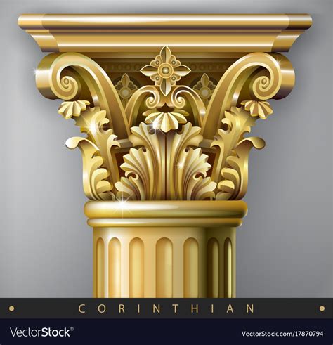 gold corinthian column royalty  vector image