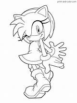 Coloring Pages Color Sonic Hedgehog Print Amy Characters Sheets Printable sketch template
