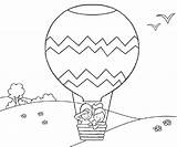 Balloon Air Hot Coloring Pages Kids Printable Online sketch template