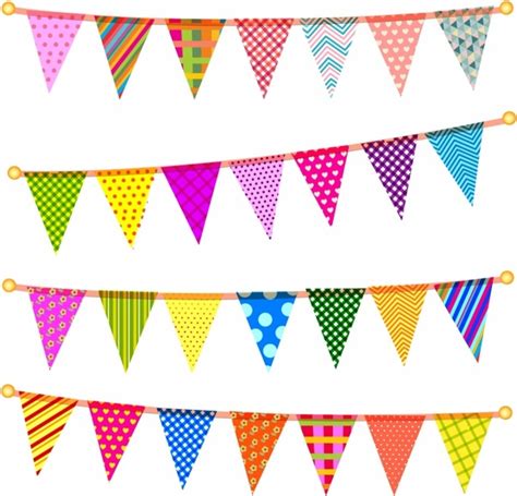 triangle bunting flags vectors graphic art designs  editable ai eps
