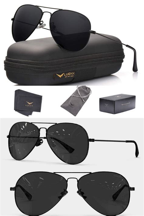 luenx men aviator sunglasses polarized uv 400 protection with case
