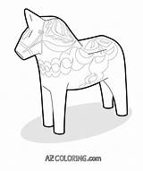 Dala Horse Coloring Comments sketch template