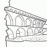 Pont Gard Imprimer Photo1 Coloriages Avignon sketch template