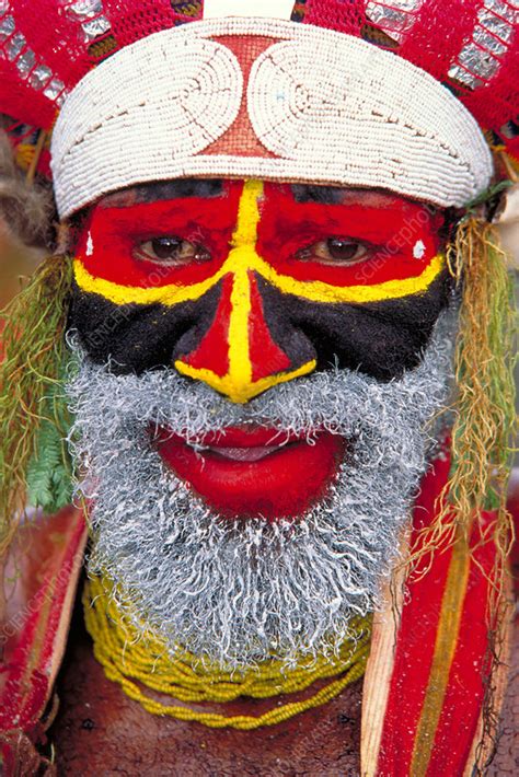 Man Of The Mendi Tribe Papua New Guinea Stock Image