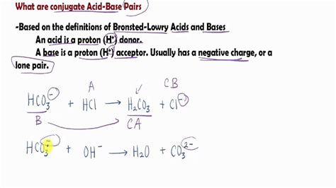 identify conjugate acid base pairs youtube