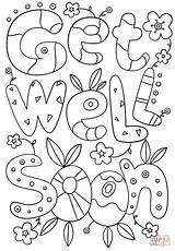 Well Soon Coloring Printable Pages Card Color Child Doodle Funny sketch template