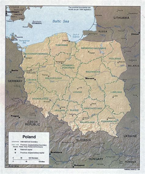 large detailed political and administrative map of poland