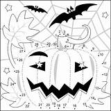 Halloween Dots Connect Coloring Pumpkin Allowed Commercial Use sketch template