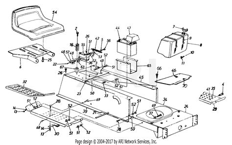 mtd ag lawn tractor lt   parts diagram  seat fuel tank  battery