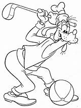 Golf Coloring Pages Goofy Printable Playing Disney Kids Colors Nfl Football Halloween Sports Print Mouse Mickey Freekidscoloringpage sketch template