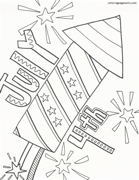 july  fireworks coloring page  printable coloring pages