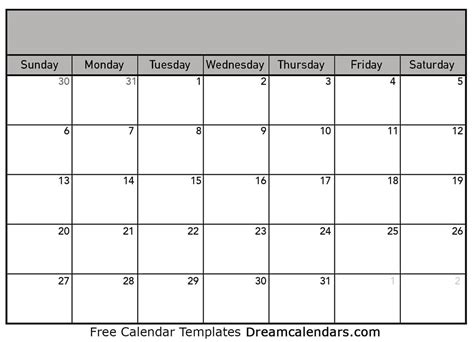 blank calendar printable blank calendar