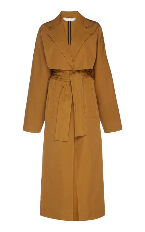 Victoria Beckham Flared Cotton Blend Trench Coat In 2020