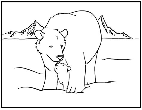 printable polar bear coloring pages  kids