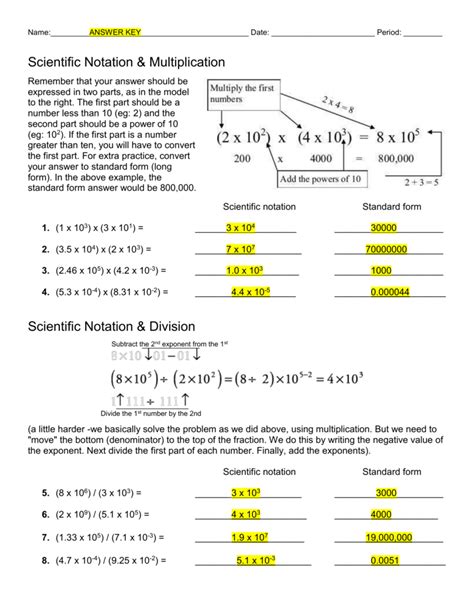 scientific notation addition subtraction multiplication division