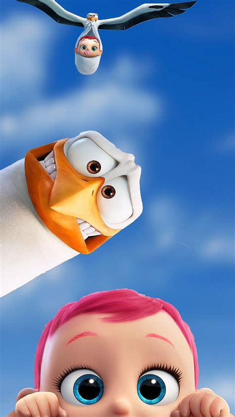 1080x1920 Storks Tap To See More Cute Cartoon Wallpapers … Fondos
