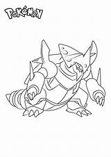 Aggron Coloring Pokemon Pages Mega Printable Kids Color sketch template