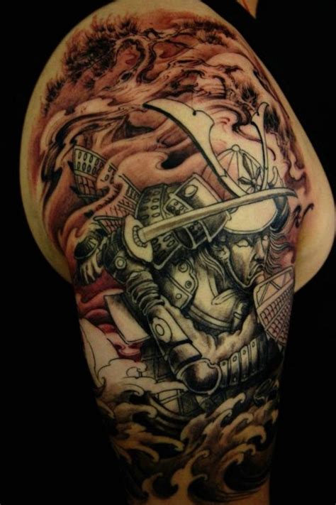 Samurai Half Sleeve Tattoo Ideas For Men Cool Shoulder