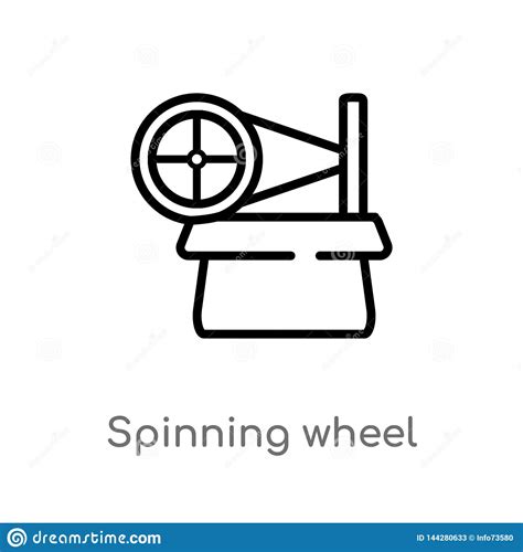 outline spinning wheel vector icon isolated black simple  element