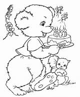 Bear Teddy Coloring Pages Cake Bears Momma Kids Library Clipart Line Honkingdonkey sketch template