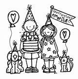 Clip Birthday Clipart Happy Melonheadz America July 4th Cake Coloring Pages Cliparts Kids Sheets Nurse Hat Digi Stamps Cute Choose sketch template